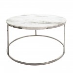 S/2 Metal/marble Coffee Table, Silver