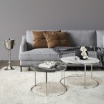 S/2 Metal/marble Coffee Table, Silver