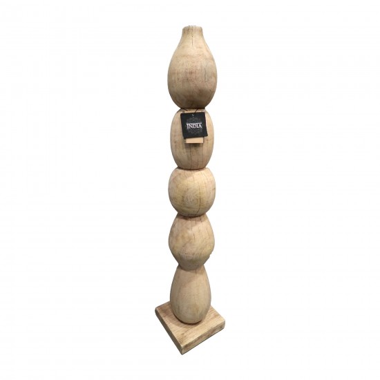 Wood, 36" Totem Pillar, Brown