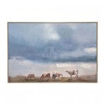 62x42 Framed Hand Painted Farm Canvas, Multi