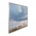 62x42 Framed Hand Painted Farm Canvas, Multi