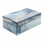 Wood, 8x5 Abstract Box, Gold/Blue