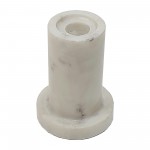 Marble,4"h,taper Candle Holder W/flat Base,white