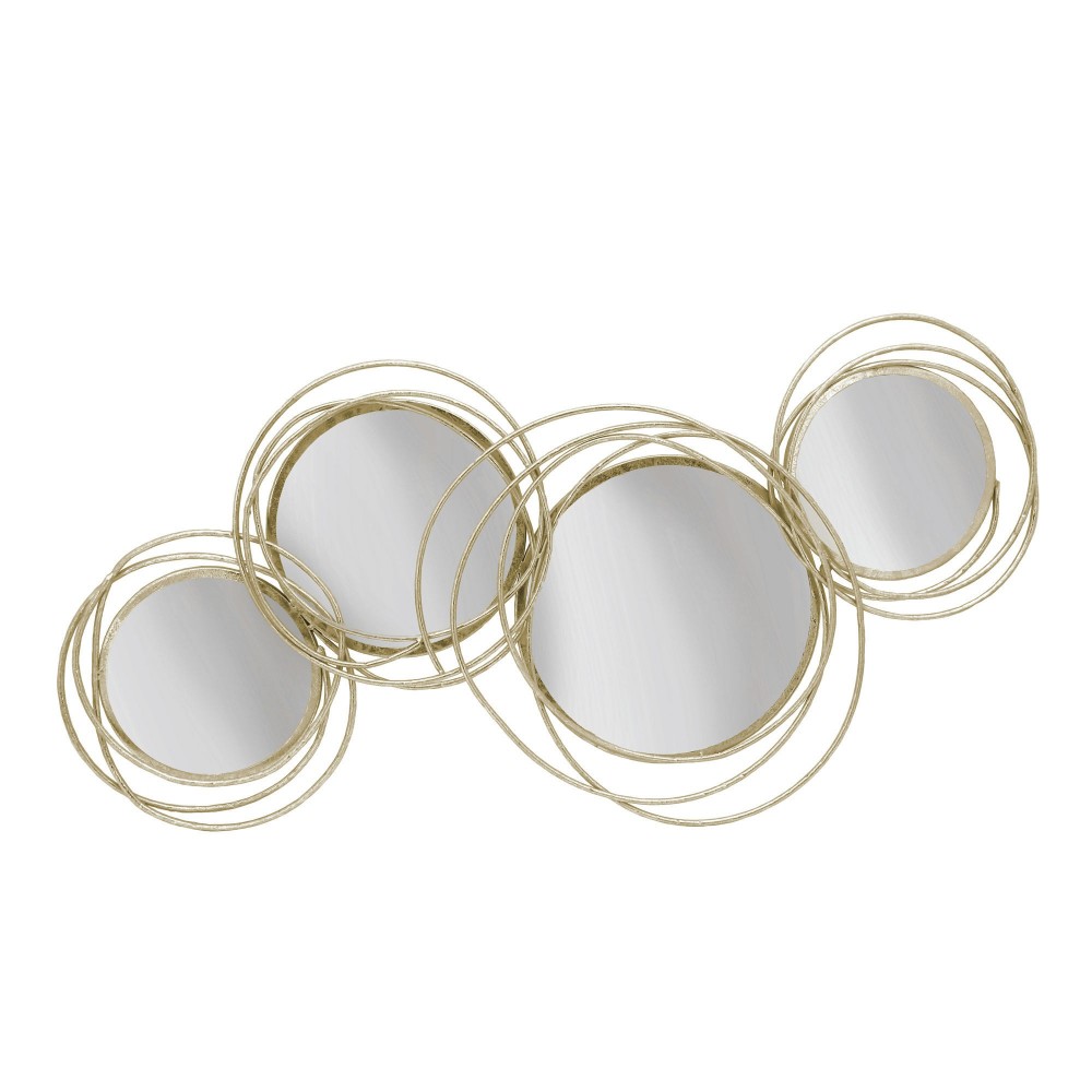 Looped Gold 4 Circle Mirrors, Wb