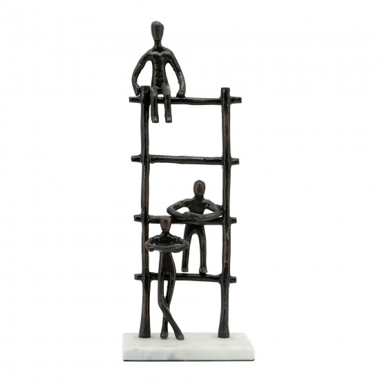 Metal, 16", Ladder Sculpture, Black