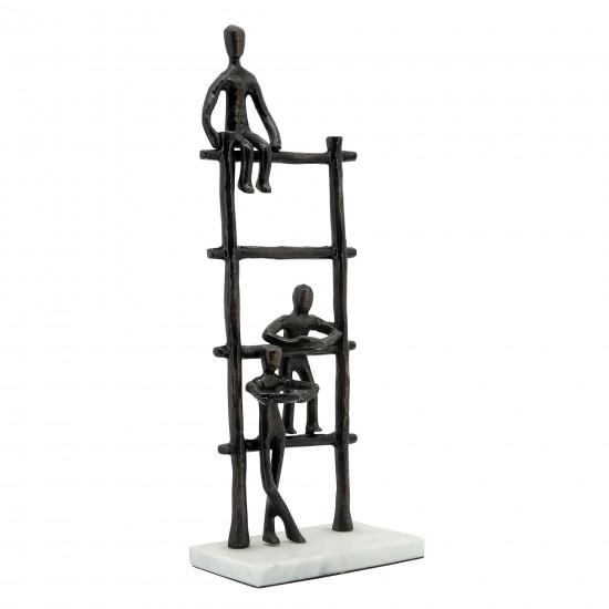 Metal, 16", Ladder Sculpture, Black