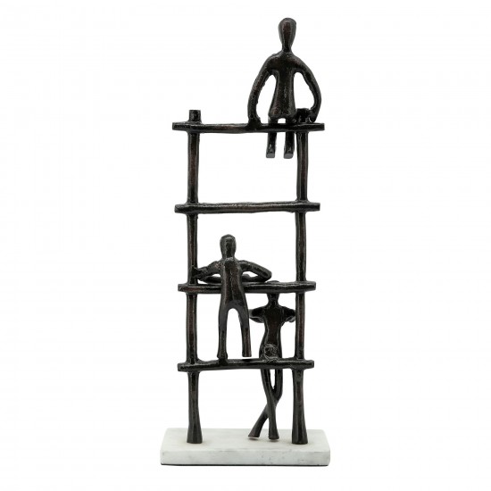 Metal, 16", Ladder Sculpture, Black