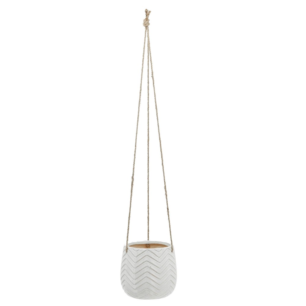 Ceramic 6" Chevron Hanging Planter, Beige