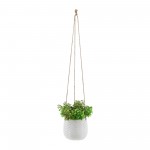 Ceramic 6" Chevron Hanging Planter, Beige