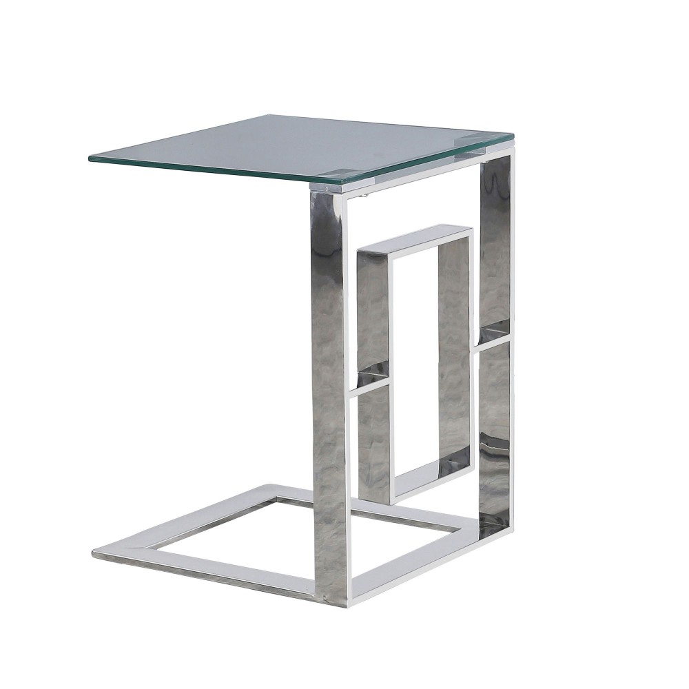 Metal Box Frame 22" Side Table,silver -kd