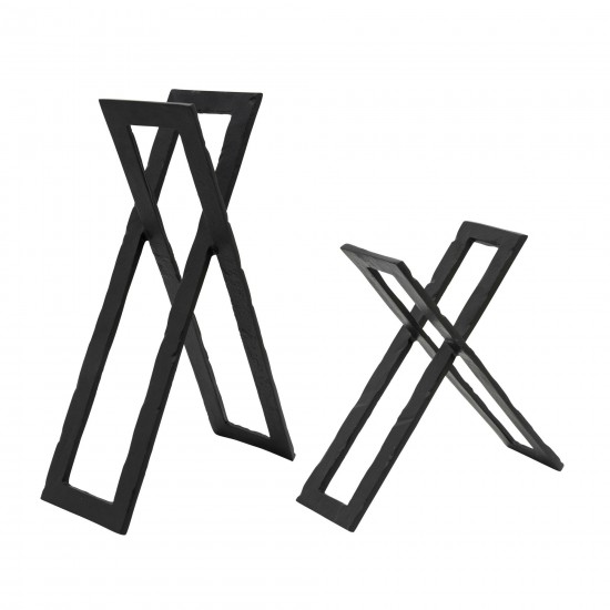 12" Metal Abstract Sculpture, Black