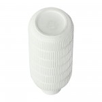 Cer,17",pearl Stripe Vase,white