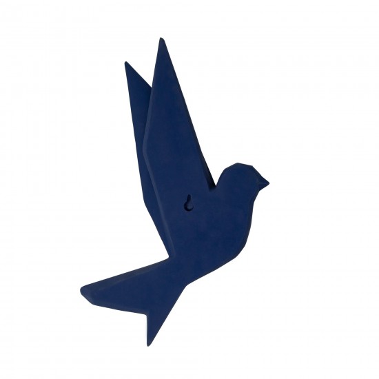 Resin 8" Origami Bird Wall Decor, Navy