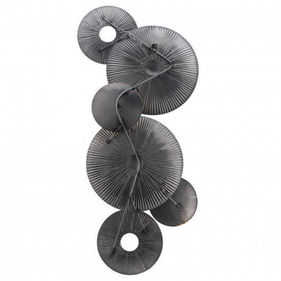 Metal, 38" Lily Pads Wall Deco, Black