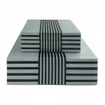 Wood, S/2 8/11" Striped Boxes, Black/white