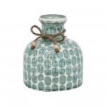 Glass, 5"h Short Mosaic Vase, Blue