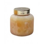 3" Candle On Frosted Glass, Peach 10oz