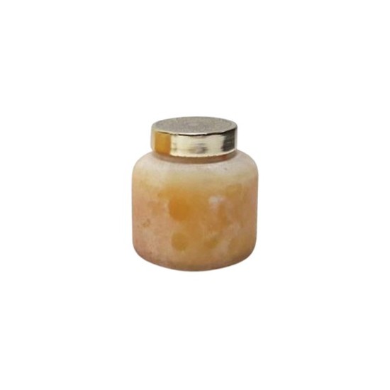 3" Candle On Frosted Glass, Peach 10oz