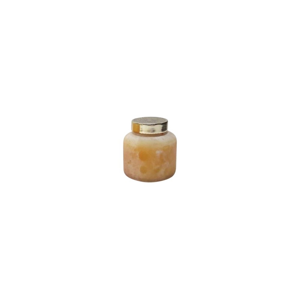 3" Candle On Frosted Glass, Peach 10oz