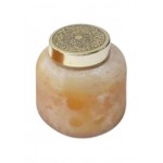 3" Candle On Frosted Glass, Peach 10oz