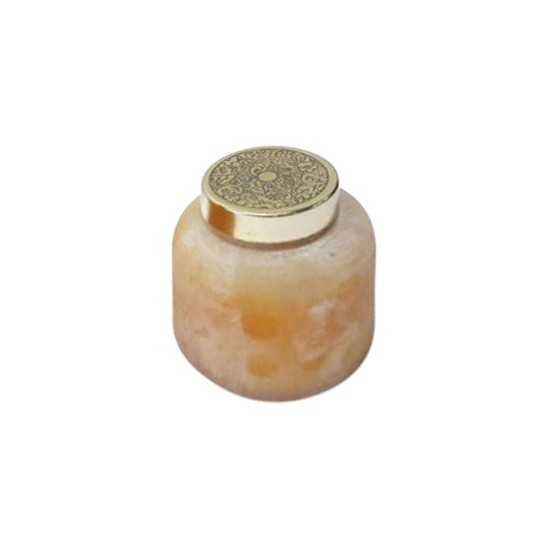 3" Candle On Frosted Glass, Peach 10oz