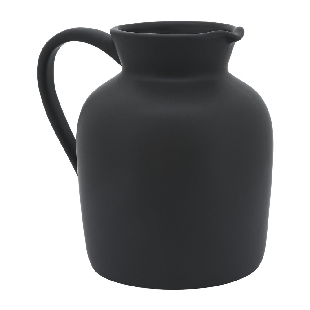 Cer, 7" Pitcher Vase, Black