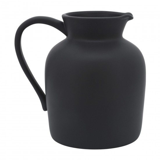 Cer, 7" Pitcher Vase, Black