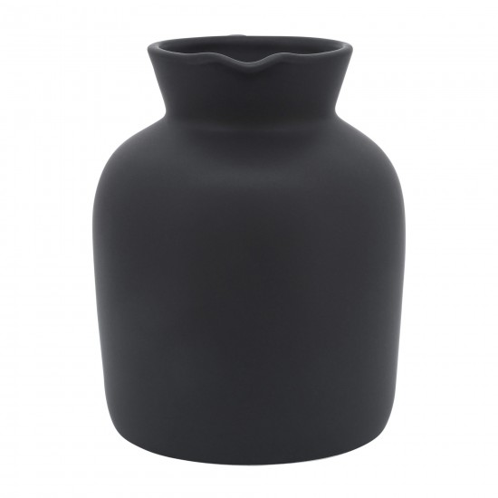 Cer, 7" Pitcher Vase, Black