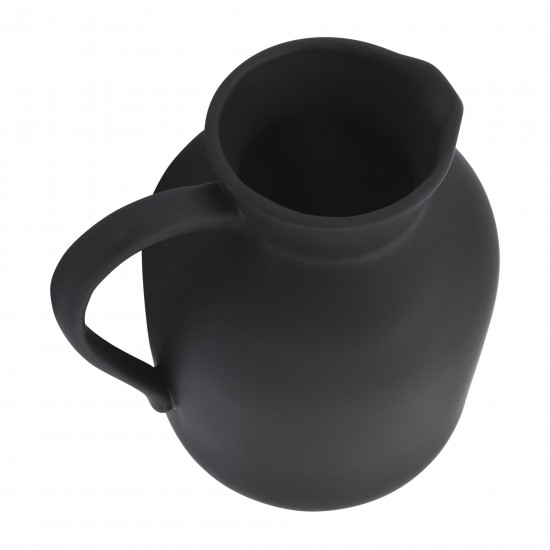 Cer, 7" Pitcher Vase, Black