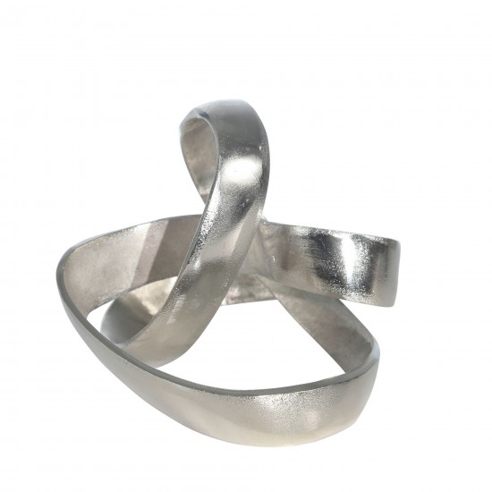 Aluminum Knot Sculpture, 7", Silver Matte