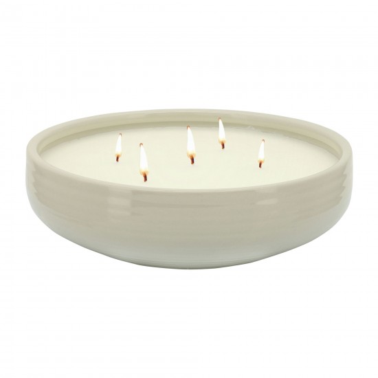13" Bowl Citronella Candle By Liv & Skye 60oz, White