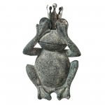 Resin, 21"h No See Frog, Gray