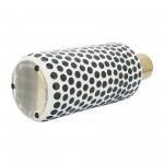 Cer, 12"h Polka Dots Vase, Gold/white