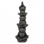 Resin, 24"h Stacking Yoga Frogs, Black