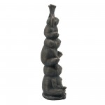 Resin, 24"h Stacking Yoga Frogs, Black