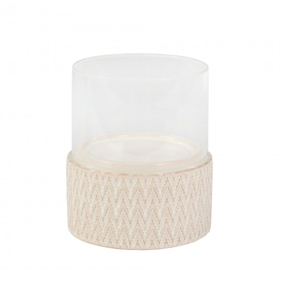 Ceramic /glass 6" Pillar Holder, Chevron