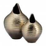 Metal,12",shell Like Vase,gold