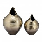 Metal,12",shell Like Vase,gold