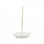 Cer, 8"h Eyes Trinket, White/gold