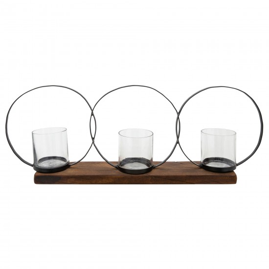 28" 3-candle Holders, Brown