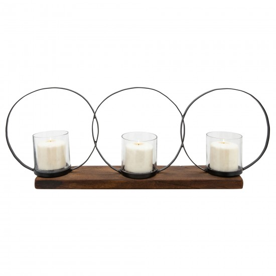 28" 3-candle Holders, Brown