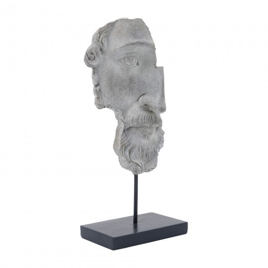 Resin, 16"h Face On Stand, Fray