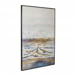 40x60 Hand Painted Canvas, Gray/gold