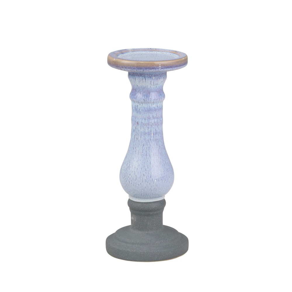 Ceramic 11" Candle Holder, Blue