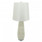 Ceramic 37.75" Beaded Table Lamp, Off White