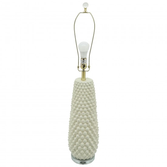 Ceramic 37.75" Beaded Table Lamp, Off White