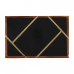 Resin, S/2 10/12" Boxes W/ Gold Inlay, Black