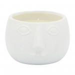 5" Citronella Face Candle, White 10oz