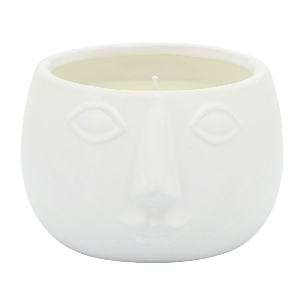 5" Citronella Face Candle, White 10oz