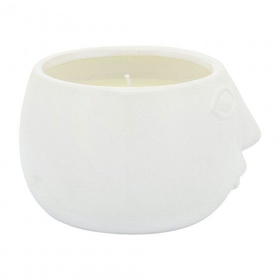 5" Citronella Face Candle, White 10oz